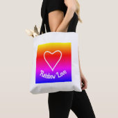 Rainbow Love Sac fourre-tout coloré (De près)
