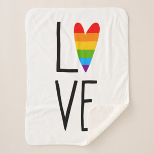 Rainbow Love Sherpa Deken