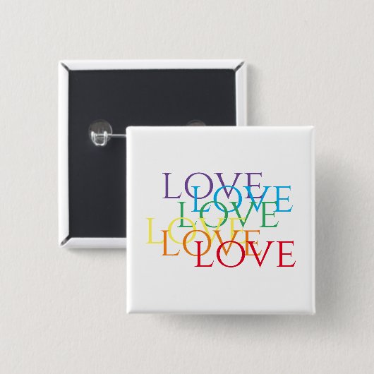 RAINBOW LOVE Square Button (Voorkant /achterkant)