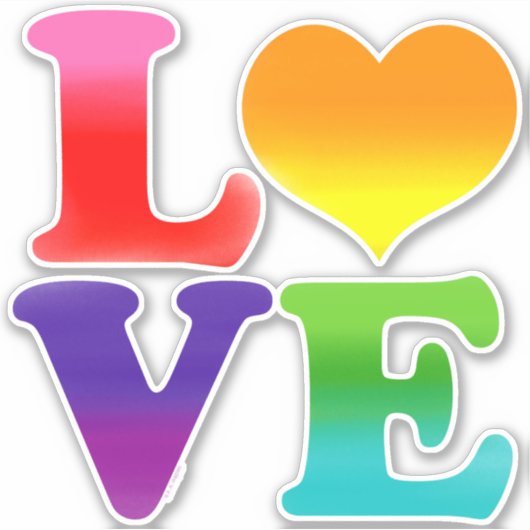 Rainbow Love Sticker (Voorkant)
