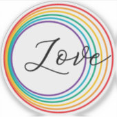 Rainbow Love Sticker (Voorkant)