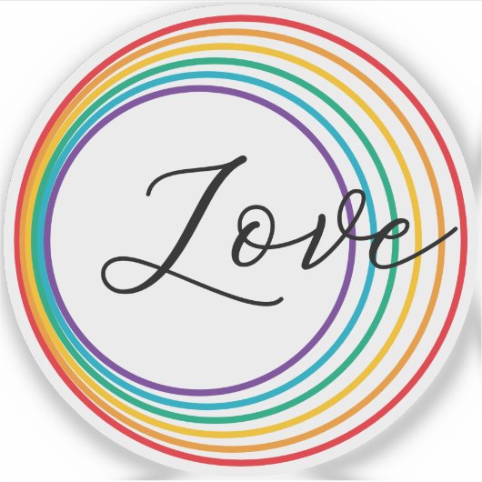 Rainbow Love Sticker (Voorkant)