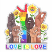 Rainbow Love Sticker (Voorkant)