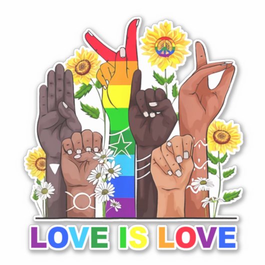 Rainbow Love Sticker (Voorkant)