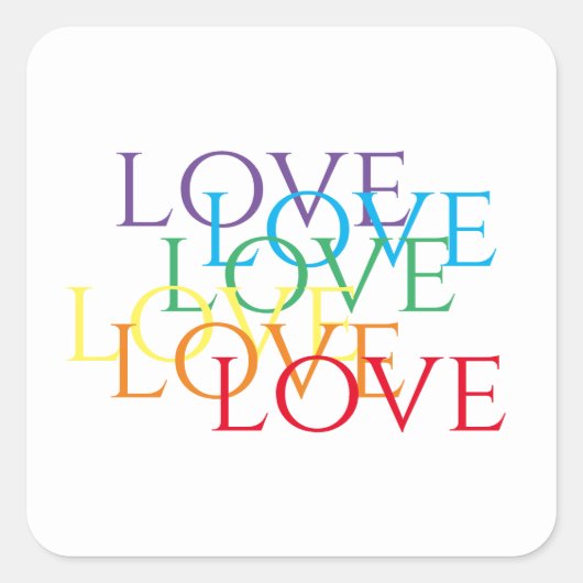 RAINBOW LOVE Stickers Carré (Devant)