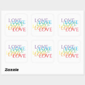 RAINBOW LOVE Stickers grand Carré (Feuille)