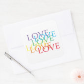 RAINBOW LOVE Stickers grand Carré (Enveloppe)