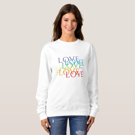 RAINBOW LOVE Sweatshirt de base des femmes (Devant entier)
