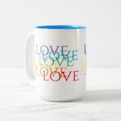RAINBOW LOVE Tall Blue Two-Tone Mok (Voorkant links)