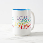 RAINBOW LOVE Tall Blue Two-Tone Mok (Voorkant rechts)