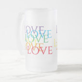 RAINBOW LOVE Tall Frosted Glass Mok (Voorkant links)