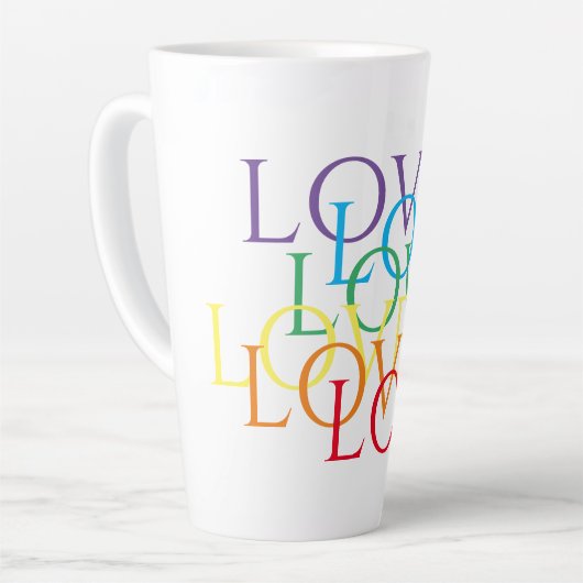RAINBOW LOVE Tall Latte Mok (Linkerhoek)
