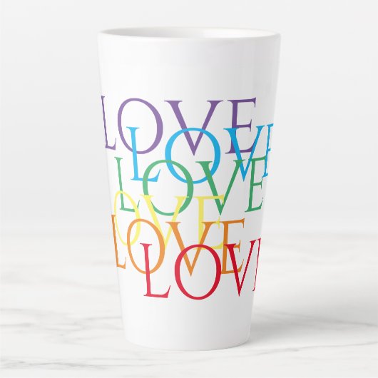 RAINBOW LOVE Tall Latte Mok (Voorkant)