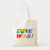 Rainbow Love Wins Heart Canvas tas (Voorkant)