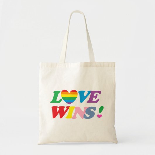 Rainbow Love Wins Heart Canvas tas (Voorkant)
