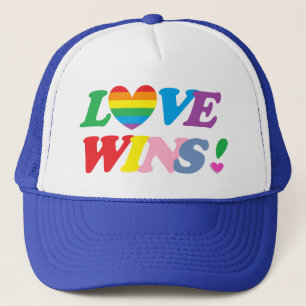 Rainbow Love Wins Heart Trucker Hat Pet