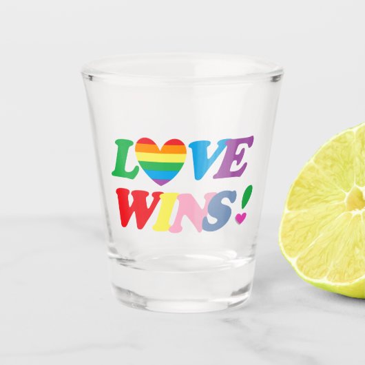Rainbow Love Wins LGBT Shot Glas (Voorkant)