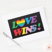 Rainbow Love Wins Pride Heart LGBT Rechthoekige Sticker (Envelop)