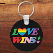 Rainbow Love Wins Pride Heart LGBT Sleutelhanger (Voorkant)