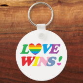 Rainbow Love Wins Pride Heart Sleutelhanger (Voorkant)