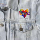 Rainbow Love Word Art Button of pin schilderen (In situ)