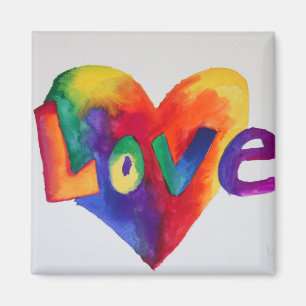 Rainbow Love Word Magnet Peinture Inspirationnelle