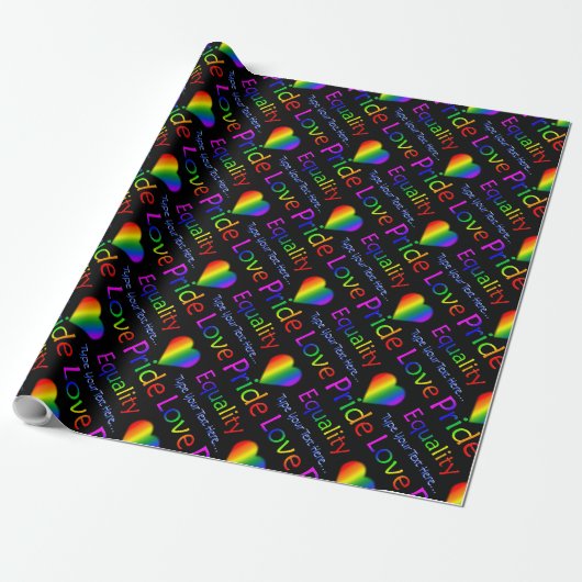 Rainbow Love Wrapping Paper Personalized Gay Pride Cadeaupapier (Uitgerold)