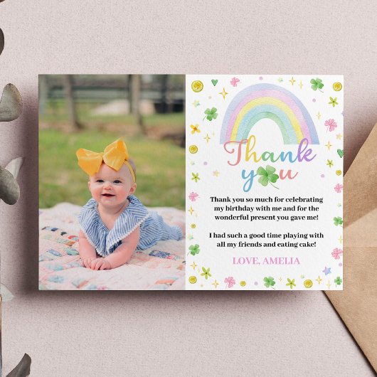 Rainbow Lucky un Carte de remerciements fête d'ann