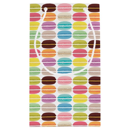 Rainbow Macarons Pattern Gepersonaliseerd Klein Cadeauzakje (Achterkant)