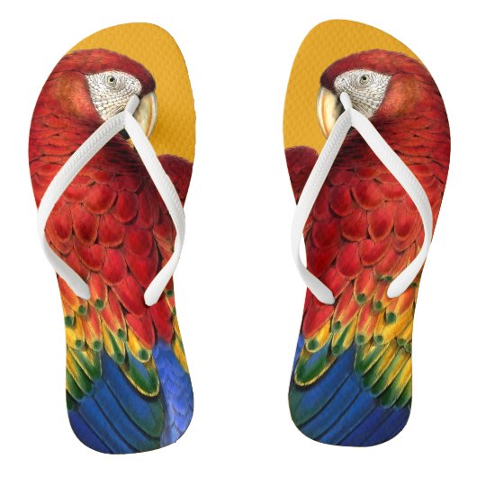 Rainbow Macaw Parrot Lover Bold en Summery Teenslippers (Voetbed)