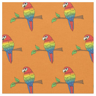 Rainbow Macaw Parrots Cute Birds Stof