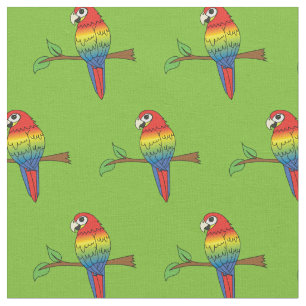Rainbow Macaw Parrots Cute Birds Stof