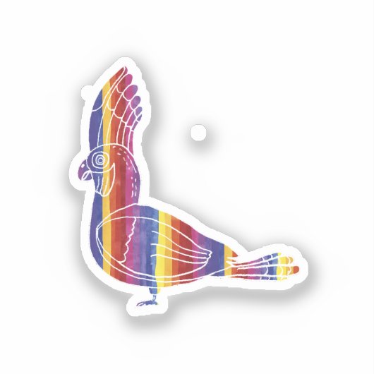 Rainbow Macaw Sticker (Voorkant)