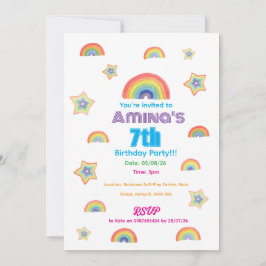 Rainbow Magic Childrens Birthday Invitation Kaart