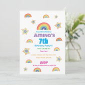 Rainbow Magic Childrens Birthday Invitation Kaart (Staand voorkant)