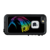 Rainbow Mahi Mahi op Black LifeProof iPhone Hoesje (Achterkant (horizontaal))