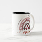 Rainbow Mama Graphic Retro Design Mug (Devant droit)