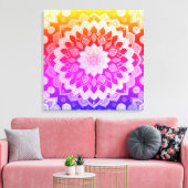 Rainbow Mandala Abstracte kunst Canvas Afdruk (Insitu (Woonkamer))