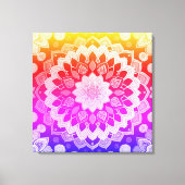 Rainbow Mandala Abstracte kunst Canvas Afdruk (Voorkant)