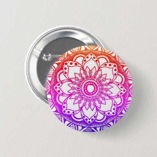 Rainbow Mandala Button (Voorkant /achterkant)