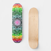 Rainbow Mandala Colorful Skateboard (Voorkant)
