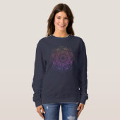 Rainbow Mandala donkerblauw sweatshirt (Voorkant volledig)