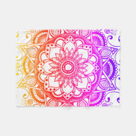 Rainbow Mandala Fleece Blanket Deken