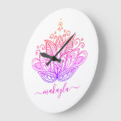 Rainbow Mandala Flower Bohemian Grote Klok (Hoek)