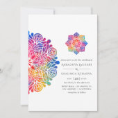 Rainbow Mandala Indian Wedding Kaart (Voorkant)