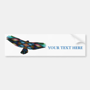 Rainbow Mandala Kaleidoscope Hawk in vlucht Bumpersticker