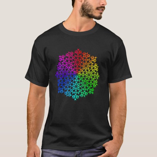 Rainbow Mandala Lotus Flower Sacred Geometry Yoga  T-shirt (Voorkant)