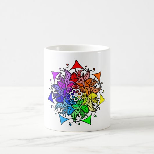Rainbow Mandala Mok 11 oz. (Center)