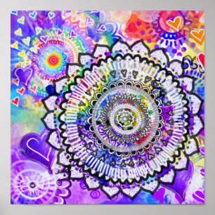 Rainbow mandala poster