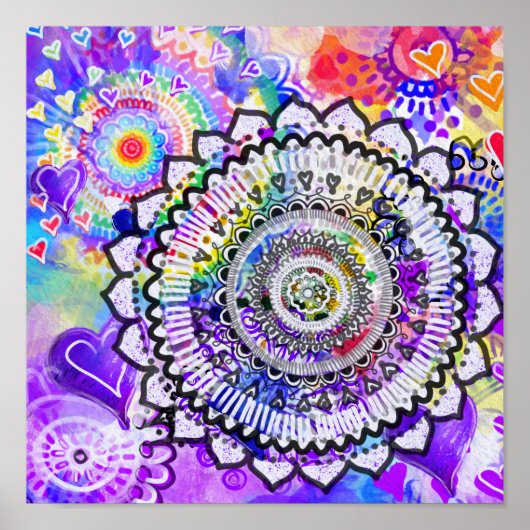Rainbow mandala poster (Voorkant)